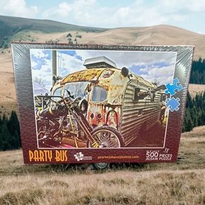 Party bus 500 piece jigsaw puzzle (nib) Brand new sealed gearheads puzzle 500